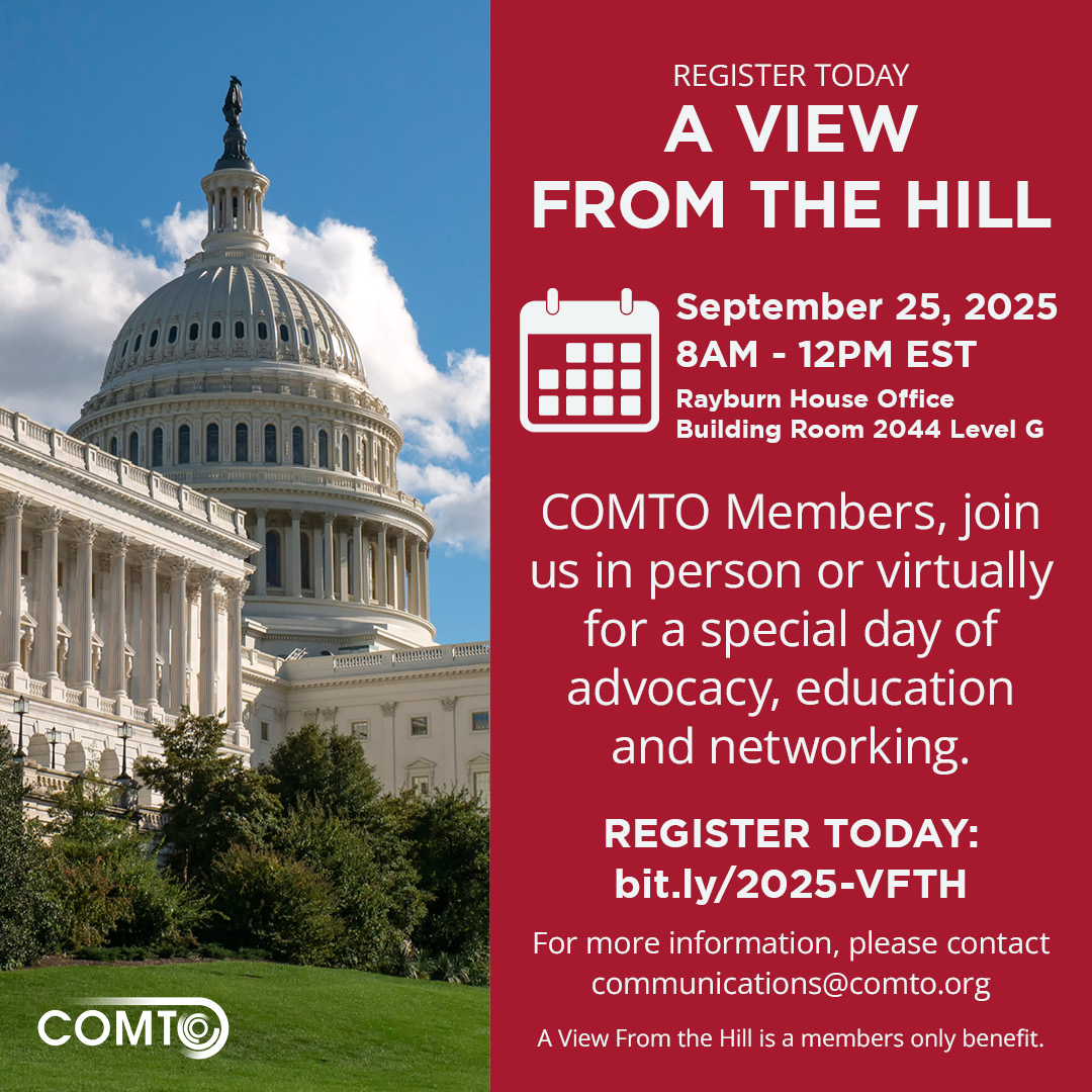 COMTO_HQ's tweet image. Registration is now open for COMTO’s A View From the Hill! 

This hybrid event will allow COMTO members to hear from elected officials on issues related to transportation, infrastructure, small business support and workforce development. 

bit.ly/2025-VFTH

#COMTO
