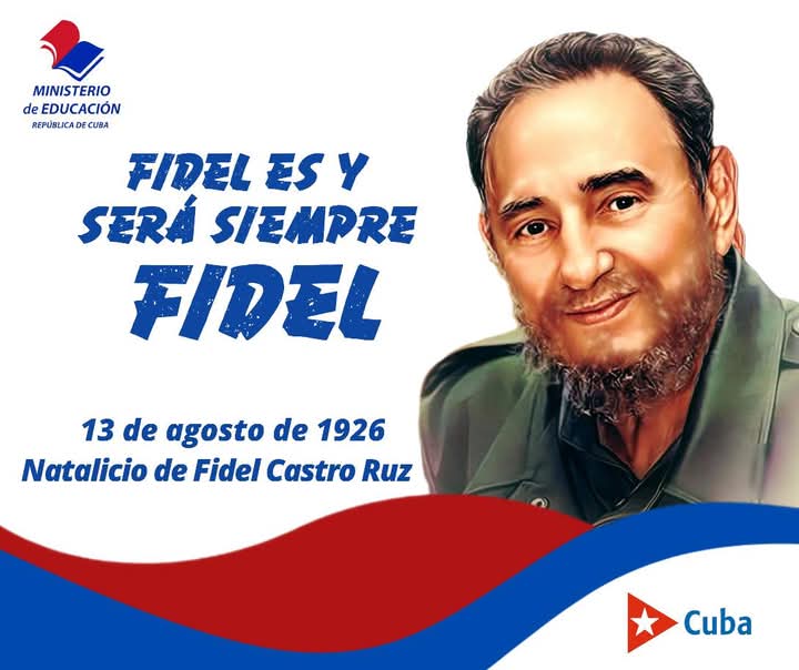 Gracias por ser de verdad,
gracias por hacernos hombres,
gracias por cuidar los nombres
que tiene la libertad…
Gracias por tu dignidad,
gracias por tu rifle fiel,
por tu pluma y tu papel,
por tu ingle de varón.
Gracias por tu corazón.
¡Gracias por todo, Fidel!
#100AñosConFidel