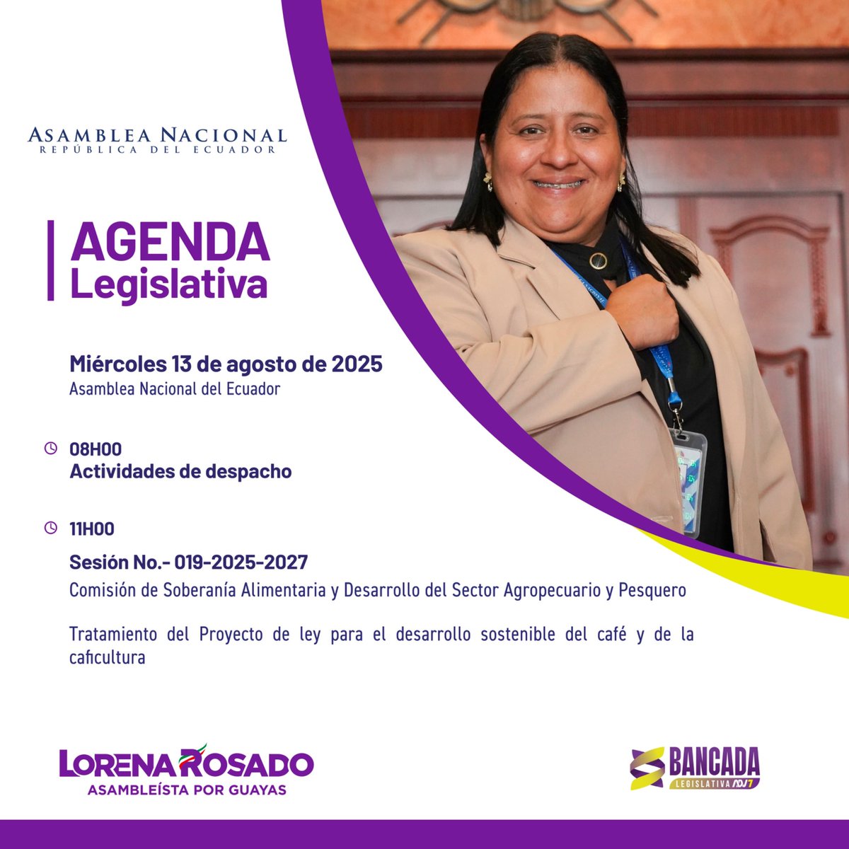 Lorena Rosado Sánchez (@lorenarosados) on Twitter photo Hoy seguimos trabajando desde la <a href="/AsambleaEcuador/">Asamblea Nacional</a> por el sector rural de la provincia del Guayas, en la comisión de <a href="/soberanialimen/">Soberanía Alimentaria</a> continuamos impulsando proyectos para fortalecer nuestro agro y respaldar a quienes día a día labran la tierra.
Encomienda a Jehová tu camino — Hoy seguimos trabajando desde la <a href="/AsambleaEcuador/">Asamblea Nacional</a> por el sector rural de la provincia del Guayas, en la comisión de <a href="/soberanialimen/">Soberanía Alimentaria</a> continuamos impulsando proyectos para fortalecer nuestro agro y respaldar a quienes día a día labran la tierra.
Encomienda a Jehová tu camino —