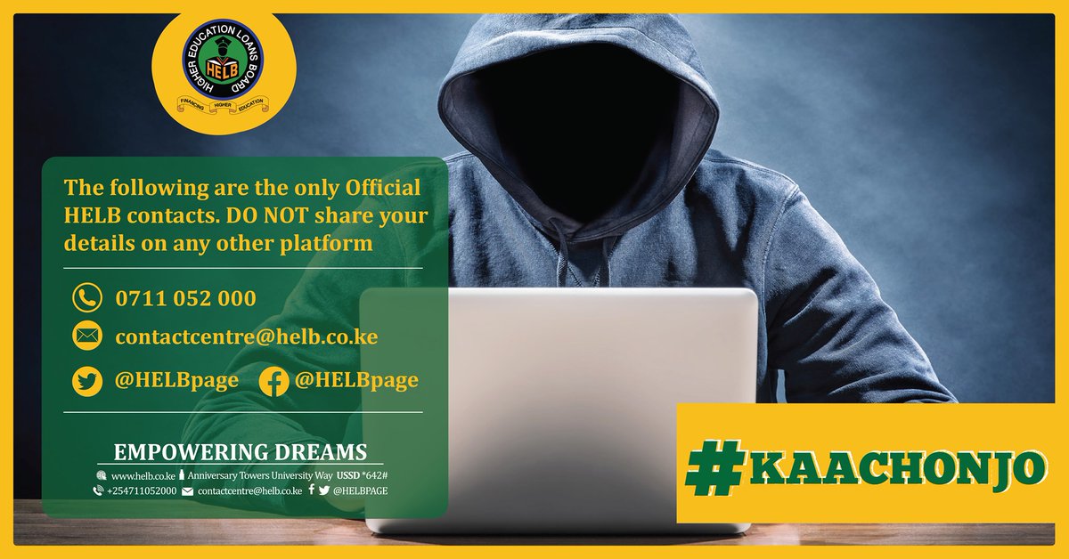 For any HELB assistance, be sure to contact us via our official channels only. #KaaChonjo