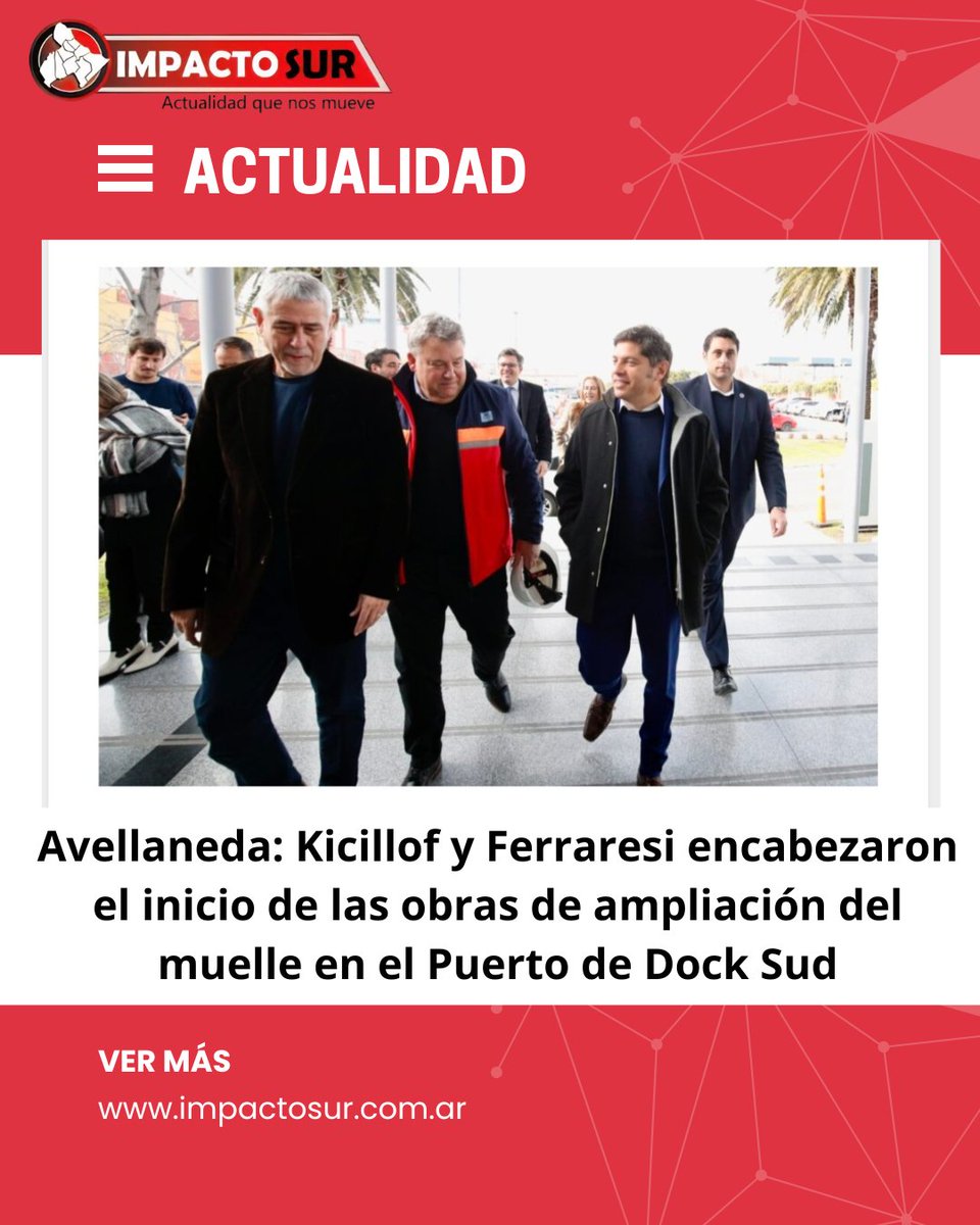 ImpactoSurok's tweet photo. Avellaneda: Kicillof y Ferraresi encabezaron el inicio de las obras de ampliación del muelle en el Puerto de Dock Sud https://t.co/nKBpc5WfGi https://t.co/8K5w0qD15I