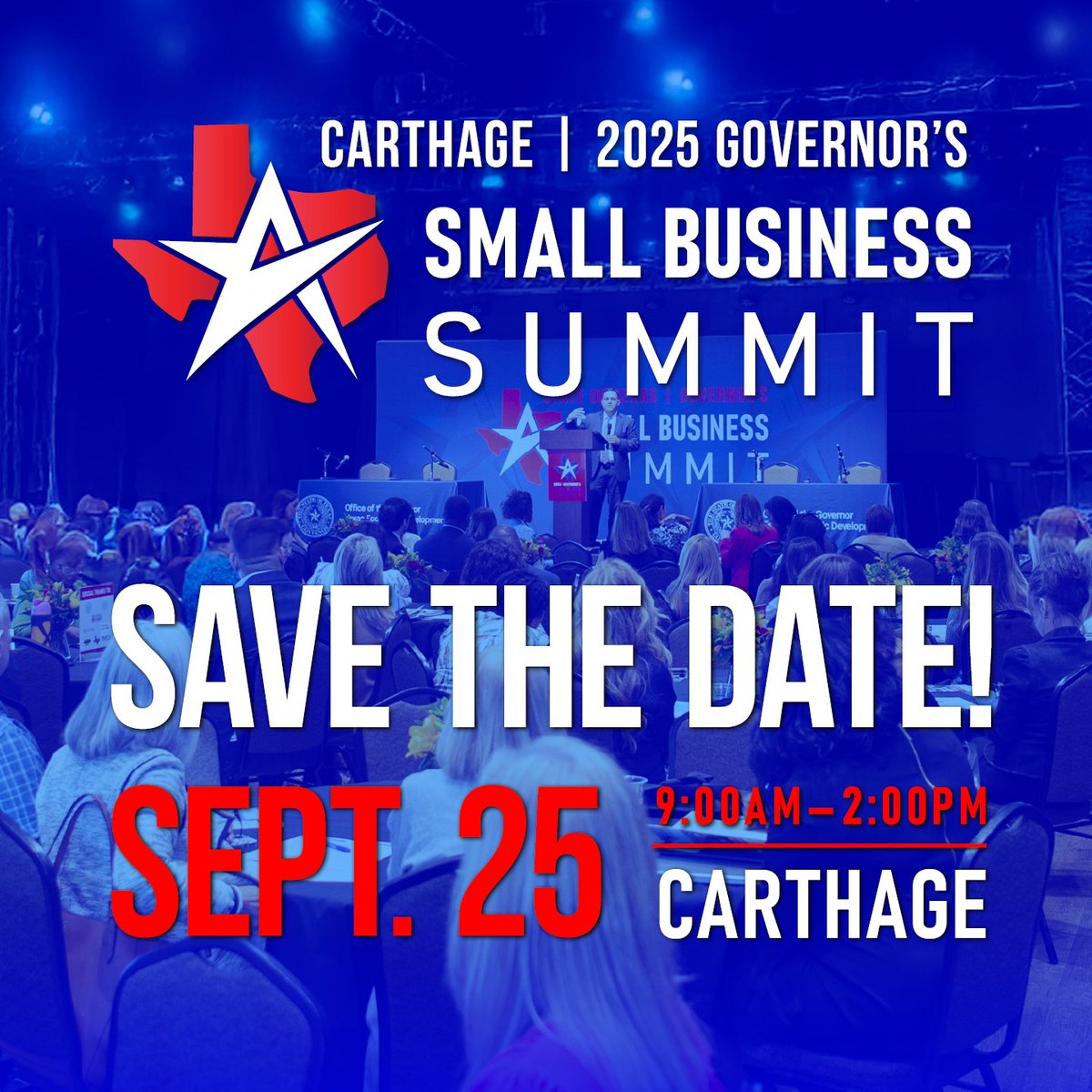 Save the date for the Governor’s #SmallBusinessSummit — Carthage! ✏🗓

For aspiring entrepreneurs and established business owners alike, this event will offer informative panels, networking opportunities and chances to connect with local, state and federal resource providers.