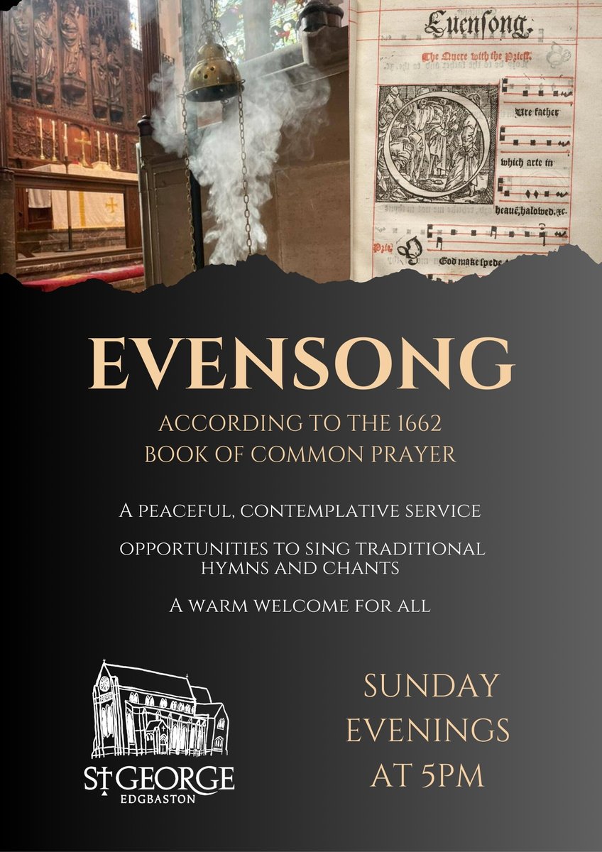 From Sunday 7th September, 5pm we're relaunching a regular BCP Evensong <a href="/prayerbook_soc/">The Prayer Book Society</a> 

It'll be simple &amp; peaceful, with opportunities for all to sing hymns &amp; traditional chants.

As the evenings get darker we'll pray by candlelight, bearing witness to the light of Christ.