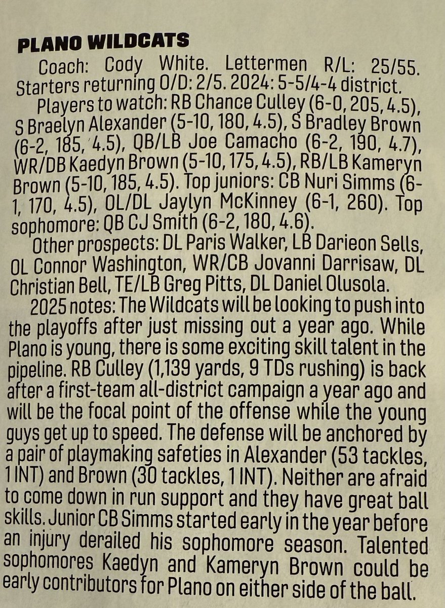 Thanks for the shout out <a href="/dctf/">Dave Campbell's — TexasFootball.com</a>. We’re ready to hit the field. <a href="/PlanoFootball/">Plano Football</a> <a href="/ChanceCulley1/">Chance Culley</a> <a href="/Kamerynbro26192/">Kameryn brown</a> <a href="/BT__bradley/">Bradley Brown.</a> <a href="/CJSmithQB/">CJ Smith QB 2028</a> <a href="/simms_nuri/">Nuri Simms</a> <a href="/ParisWalke35457/">Paris Walker</a>