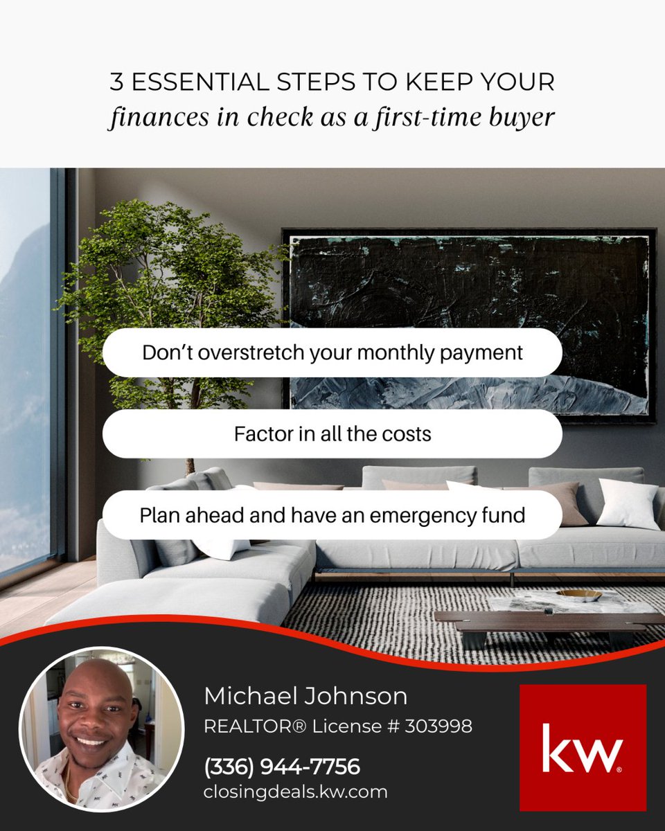 closingthetriad's tweet photo. First-time buyers, these 3 essential steps will keep your finances in check:

1️⃣ Don’t overstretch your monthly payment
2️⃣ Factor in all the costs
3️⃣ Plan ahead and have an emergency fund

Stay financially strong and make your home buying experience stress-free! 🏡💸 https://t.co/QJAQWwrc9W
