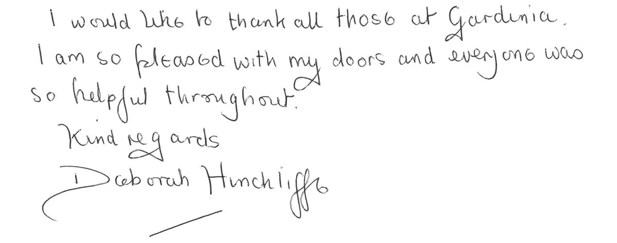 In addition to Google reviews its still nice to receive handwritten feedback in 2025 for our testimonial portfolio.

We received this nice thankyou message from Deborah Hinchcliffe in the post this morning.