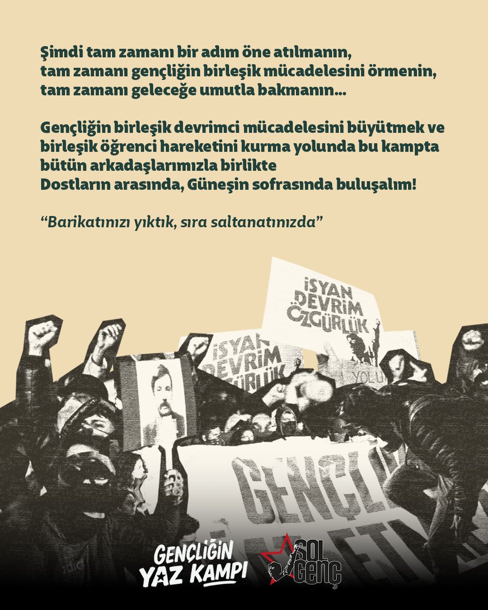 Şimdi yan yana gelmenin, tartışmanın, birlikte üretmenin tam zamanı!

🏕 Gençliğin Yaz Kampı'nda buluşalım!