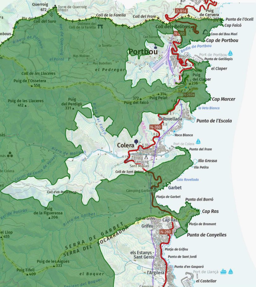 eferrerpont1's tweet photo. El litoral de l’espai #XN2000 l’#Albera entre #Llançà #Colera i #Portbou conserva valors naturals i paisatgístics molt notables. Davant de la insistent pressió urbanitzadora urgeix més que mai la seva protecció com a #AlberaParcNatural o altre #ENPE https://t.co/ylvDHRBpnc