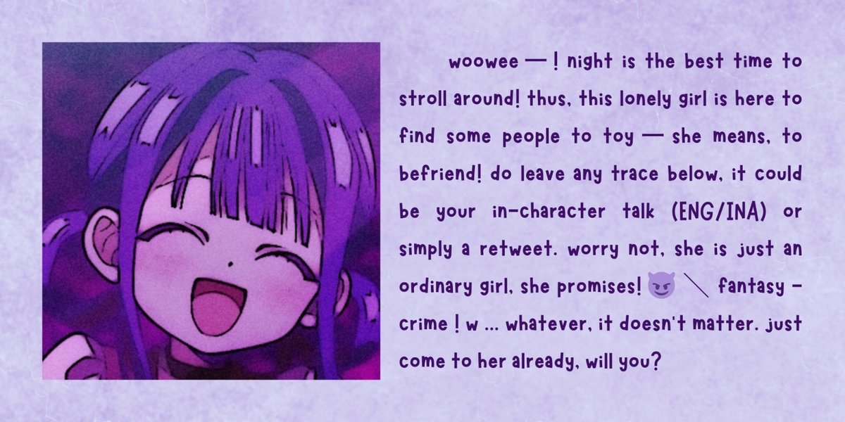 2DimensiMenfess's tweet image. ㅤ
𑣲.  !2dfess  ㅤㅤakun  memuat  konten  merpati  mati.  hati - hati,  ya.  🫣
ㅤ