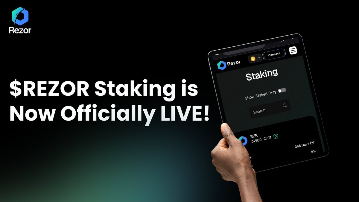🚀 $REZOR Staking is Now Officially LIVE!

Turn your tokens into a reward-generating machine:
🔒 Lock your $REZOR, you stay in control
⏳ Choose your term, flexibility meets strategy
💰 Earn real rewards, grow your holdings while supporting the ecosystem

It’s simple. It’s
