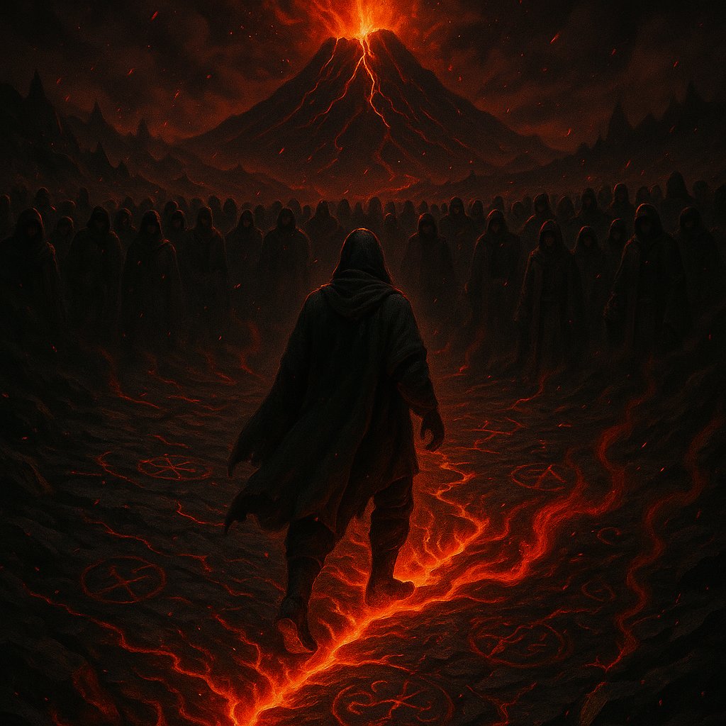 A line has been drawn in molten stone. Only those who cross it without fear will find what lies beneath.