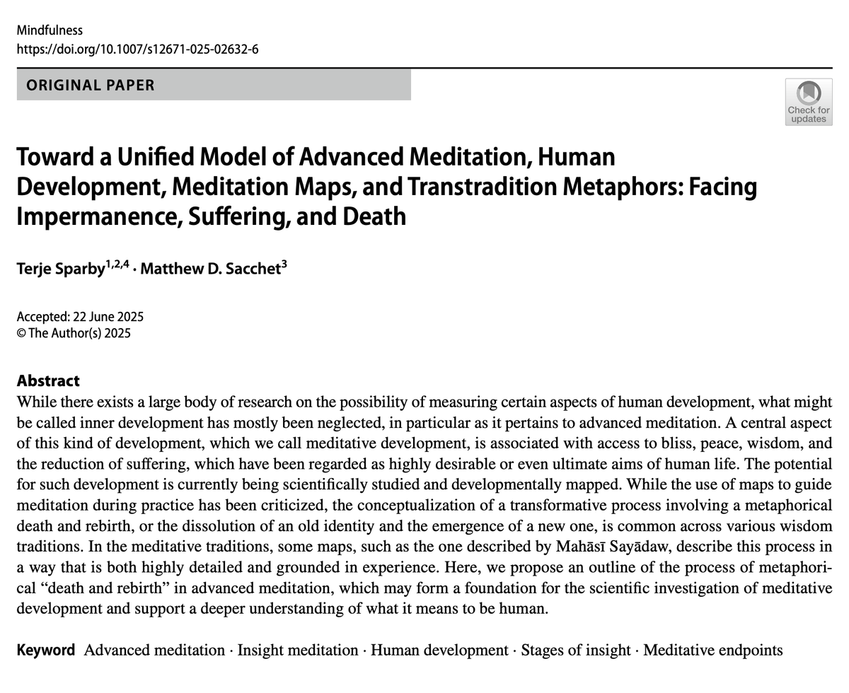 Has the modern worldview overlooked a major dimension of human development—simply because we are afraid of death?

What if meditative development, as a distinct and unique developmental trajectory, asks a far more fundamental and human question than we’re used to: Am I able to