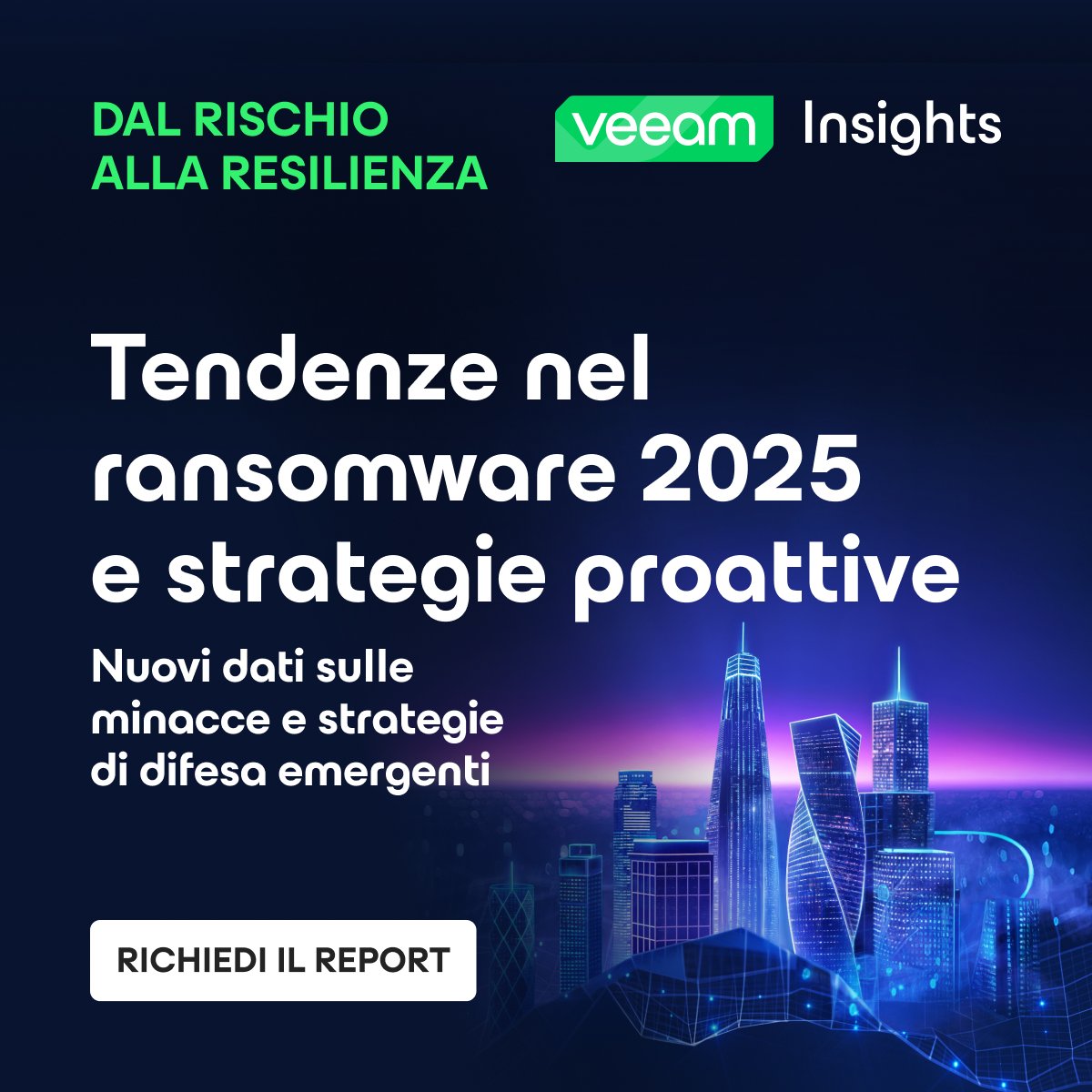 🔐 L’89% delle organizzazioni ha visto i propri repository di #backup colpiti da cyber attacchi.
📉 Ma c'è un segnale positivo: gli attacchi #ransomware con crittografia/esfiltrazione sono scesi dal 75% al 69%.

Scopri cosa fanno le aziende più resilienti: bit.ly/4md0Xmt