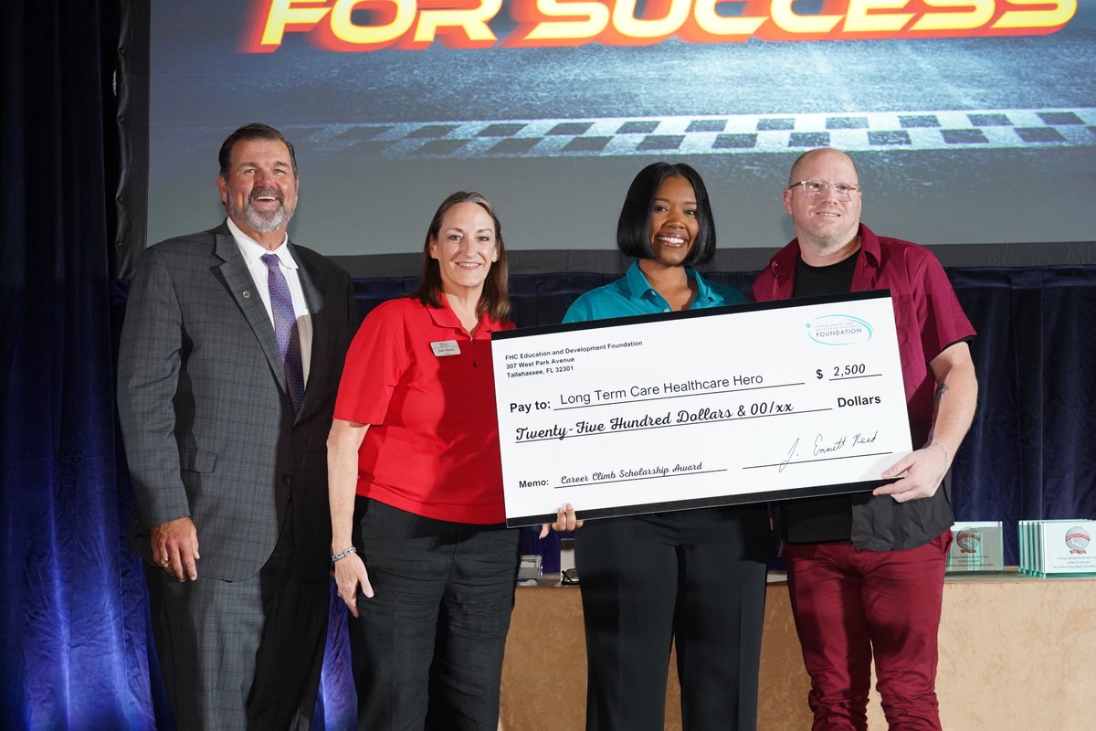 FHCA's tweet photo. “People are looking for growth opportunities when they look for careers, not just jobs. That’s what [FHCA scholarships] are helping them to do. We’re giving them the financial means to be able to accomplish their goals.” https://t.co/DfSaBsOjV8 https://t.co/jX1TahrTs5