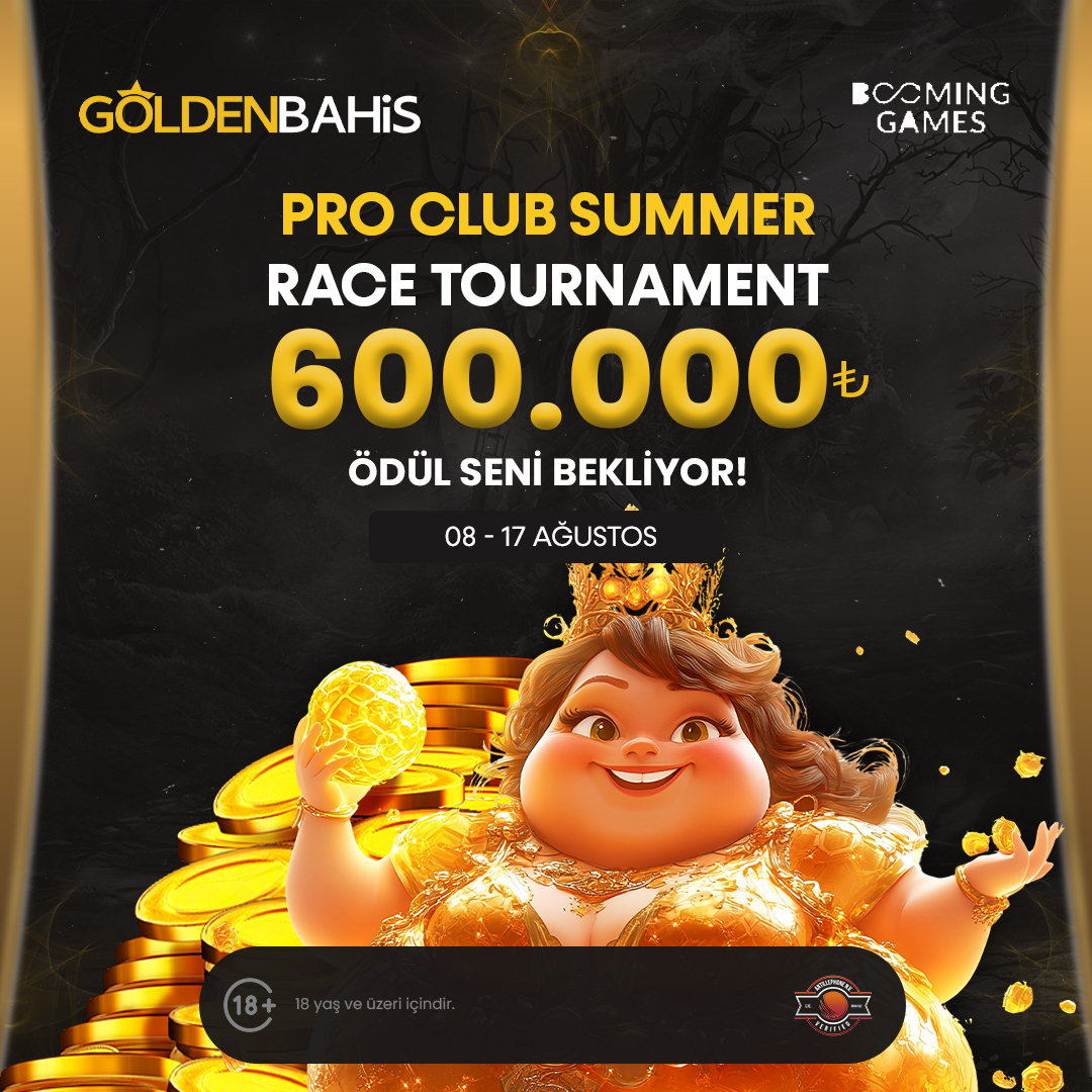 Kıran kırana bir yarış! 👊
GOLDENBAHİS Giriş 🔗 t2m.io/TWGL

08 - 17 Ağustos arası oyunlar bomba gibi! 💣
Booming Games'in Pro Club Summer Race Turnuvası'nda mücadaleye sen de dahil ol, büyük ödüle hak kazan!

#GoldenBahis #BoomingGames #ProClubSummerRace #Tournament