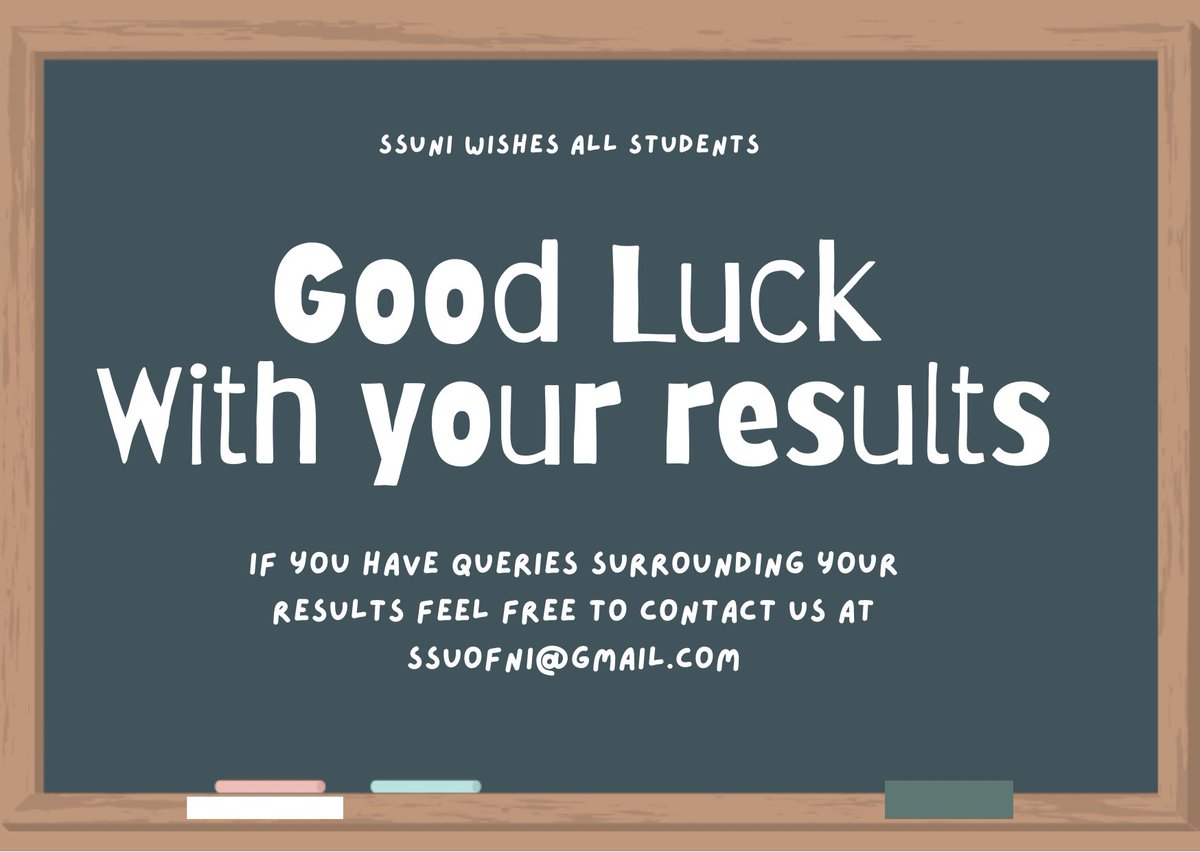 SSUofNI's tweet photo. Good luck to all students receiving your AS or A2 exam results tomorrow! 🎉 We're cheering for you! If you need support or have questions, feel free to DM us or contact us at: ssuofni@gmail.com. You've got this! ✨🎓 https://t.co/QB3IJve72a