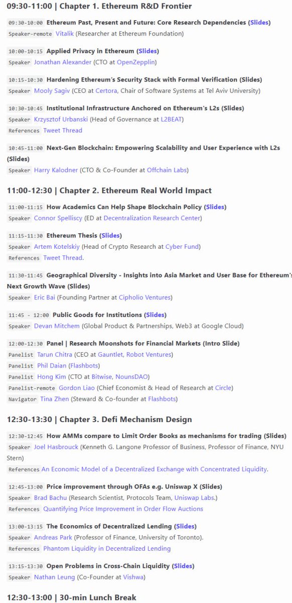 Ethereum Research Funding Forum Agenda Part 1