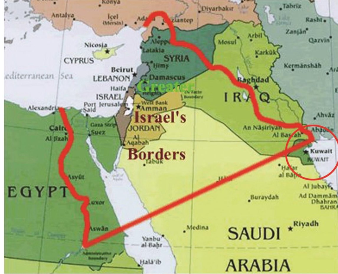 نتنياهو في مقابلة مع ￼قناة  24 i "أنا مرتبط ومرتبط بشدة برؤية إسرائيل الكبرى"، وإسرائيل الكبرى بحسب بمعتقدهم،  فلسطين المحتلة إضافة إلى أجزاء من الأردن ولبنان وسوريا ومصر والسعودية والعراق. 
أخشى وبعد فوات الأوان.. أن نتذكر المثل العربي "أُكلت يوم أُكل الثور الأبيض"