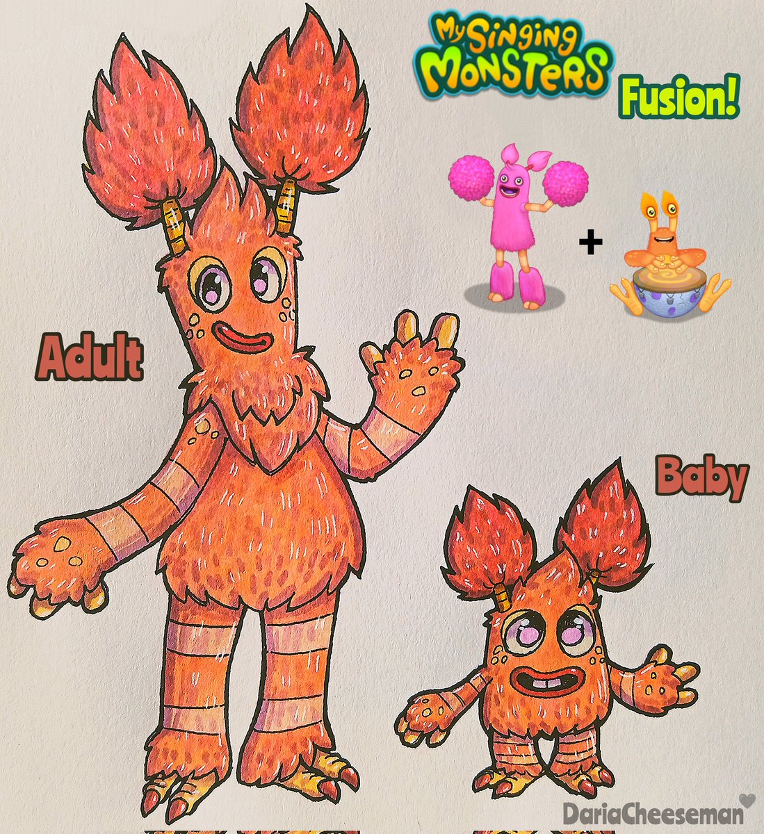 I don't know what to call this miracle, but nevertheless the experiment  turned out to be interesting. I like everything from the appearance to the  palette. Fluffy grapefruit x) #mysingingmonsters #mysingingmonstersfanart # msm #