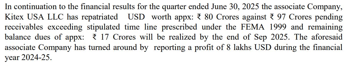KrijunaResearch's tweet image. Mere Karan Arjun aa gaye....😂

The Company repatriated buy 80 Crores to the Indian Listed Company after many years. 

Just to infomr you that Company is eyeing 3000 Crores fund raise😀

@Mr_HBajaj @Priyanka_Ptl 
#StockMarket #kitex #textiles