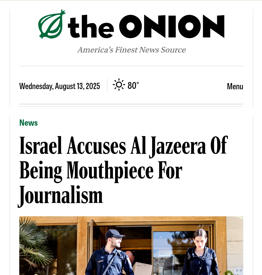 Once again, The Onion put mainstream media to shame...