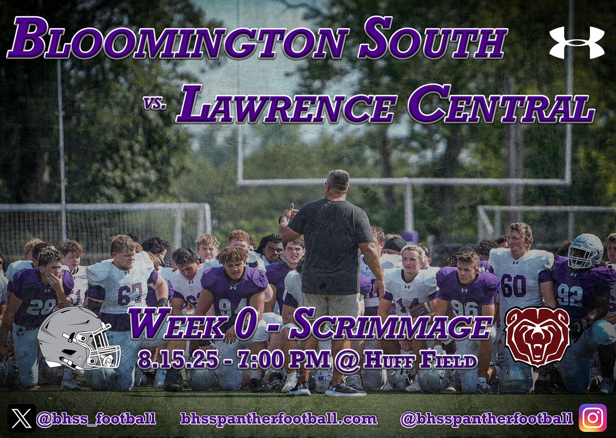 The Panthers are back at Huff Field on Friday for the pre-season scrimmage against Lawrence Central.

🗓️: 8/15
🏟️: Huff Field
🕢: 7:00
🎟️: $5 @ Gate - cash only. Sports passes not accepted.