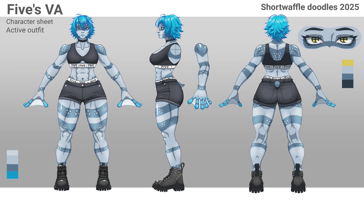 2.0 Character sheet of my frog girl OC 3D version soon tm