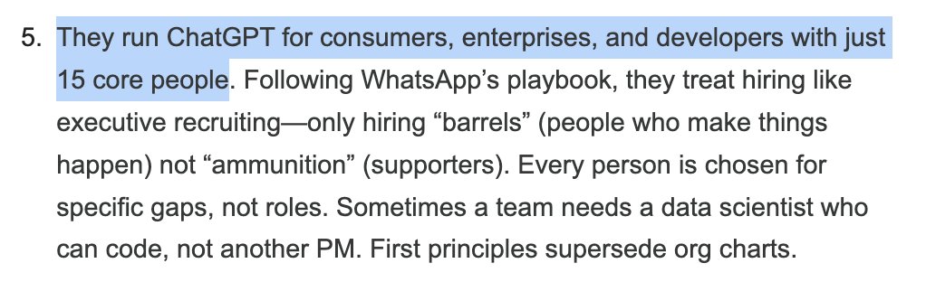 Brett Martin (@brett1211) on Twitter photo 15 people run the fastest growing business in history (>$15B Rev Run Rate)
Crazy fact from <a href="/lennysan/">Lenny Rachitsky</a> 15 people run the fastest growing business in history (>$15B Rev Run Rate)
Crazy fact from <a href="/lennysan/">Lenny Rachitsky</a>