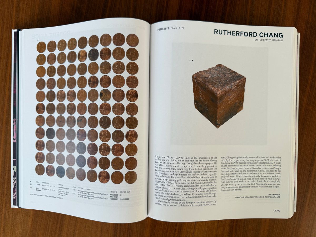daidatep's tweet photo. So excited to share that Rutherford Chang’s CENTS project is featured as the only Bitcoin art in the newest edition of TASCHEN’s legendary book >> On NFTs.