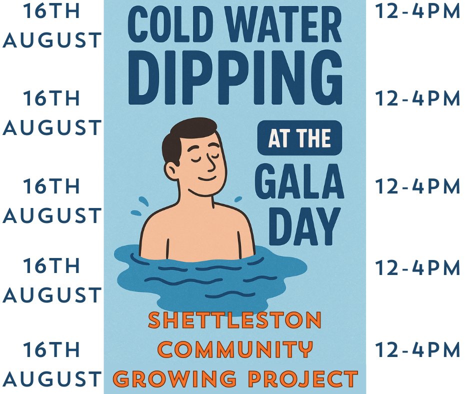 Shettleston Gala Day - 16th August 2025

Bring swimmers and a towel, we've got an ice bath challenge for you at the Shettleston Gala! 

Near our mindfulness tent, our lovely volunteer board member Ann will be supervising the cold plunge! 

See you Saturday!