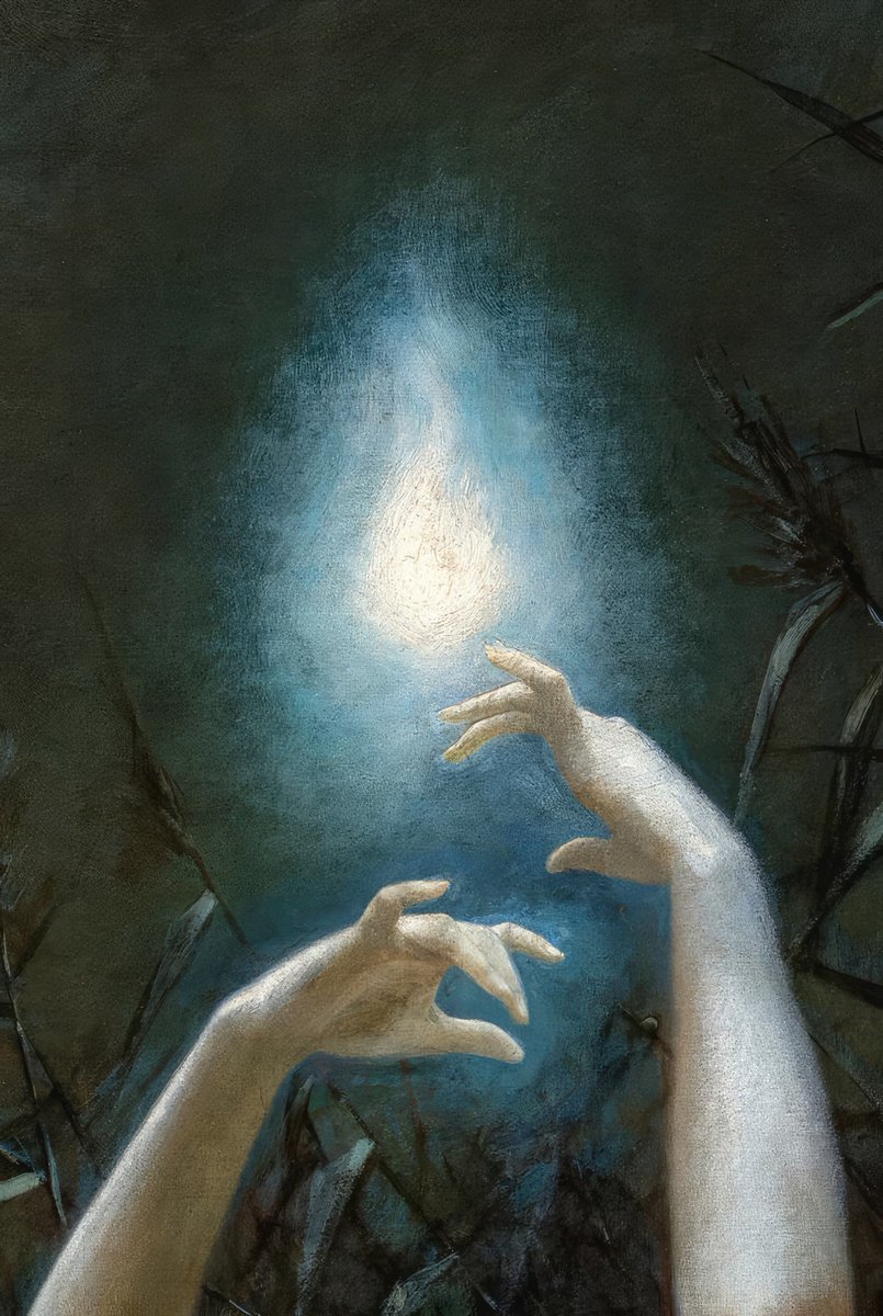 archaeologyart's tweet photo. Detail, Will-o’-the-Wisp by Lev Lerch; 1888. https://t.co/wcMX4L2duk