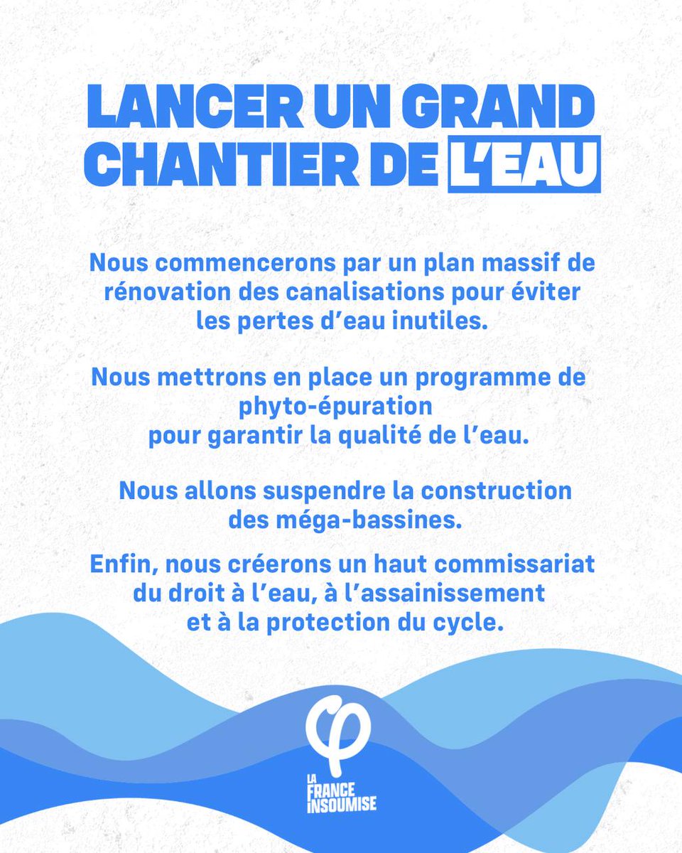 zorah_lille's tweet photo. 🌡️ Alerte canicule : l’eau est en danger ! 

Depuis des années, les insoumis demandent une meilleure gestion de l’eau. Avec le dérèglement climatique, la ressource est menacée, voici quelques mesures d’urgence pour la protéger. 

💧 Retrouvez plus d’éléments sur : https://t.co/TMsGLazw9V

-----
Plus d'infos : https://t.co/FPvu2Kc85J