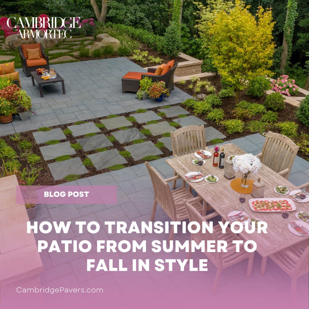🍁 Ready to turn your summer patio into a cozy fall retreat? With just a few stylish upgrades—like fire pits, soft lighting, and seasonal décor—you can enjoy your outdoor space well into the cooler months.

✨ Read the full blog at cambridgepavers.com/blogs-view/139…

#OutdoorLiving