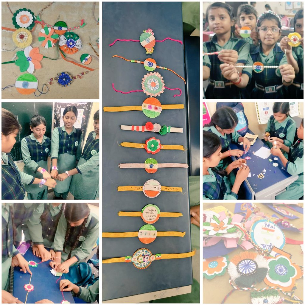 Celebrating Patriotism by writing Letters to nation's heroes, making creative rakhis as a patriotic bond &amp; expressing love for nation by making tricolour rangolis #HarGharTiranga <a href="/sdskv2128019/">SWAMI DAYANAND, SKV OLD RAJINDER NAGAR</a>