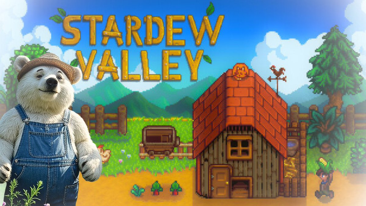 Wed backwards is DEW! Stardew Valley time! Last day of streaming for the week so come with me and touch grass... and chickens... and go mining! And fishing! And-