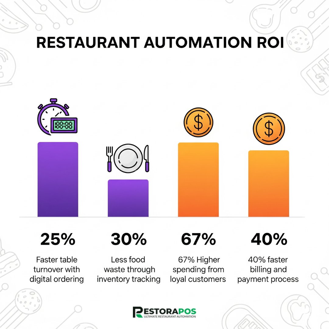 RestoraPOS's tweet photo. 💰 Automation isn’t an expense — it’s an investment.
With RestoraPOS, you get:

⚡ 25% faster table turnover
🍽 30% less food waste
❤️ 67% more spending from loyal customers
⏱ 40% faster billing

#RestoraPOS #RestaurantAutomation #POSSystem #BoostSales #SmartRestaurants https://t.co/gMLbku6lDr
