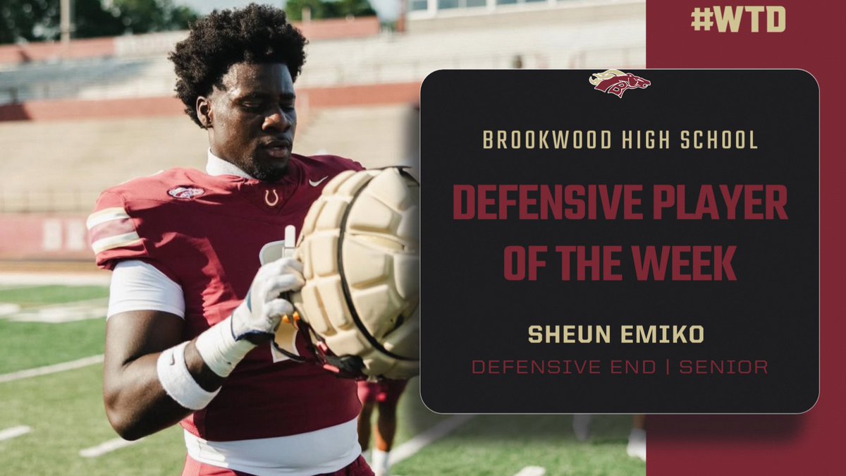 DEFENSIVE  PLAYER OF THE WEEK 
Vs Clarke Central is DE <a href="/sheunEmiko/">sheun</a> 

2.5 Sacks 
3 Solo Tackles