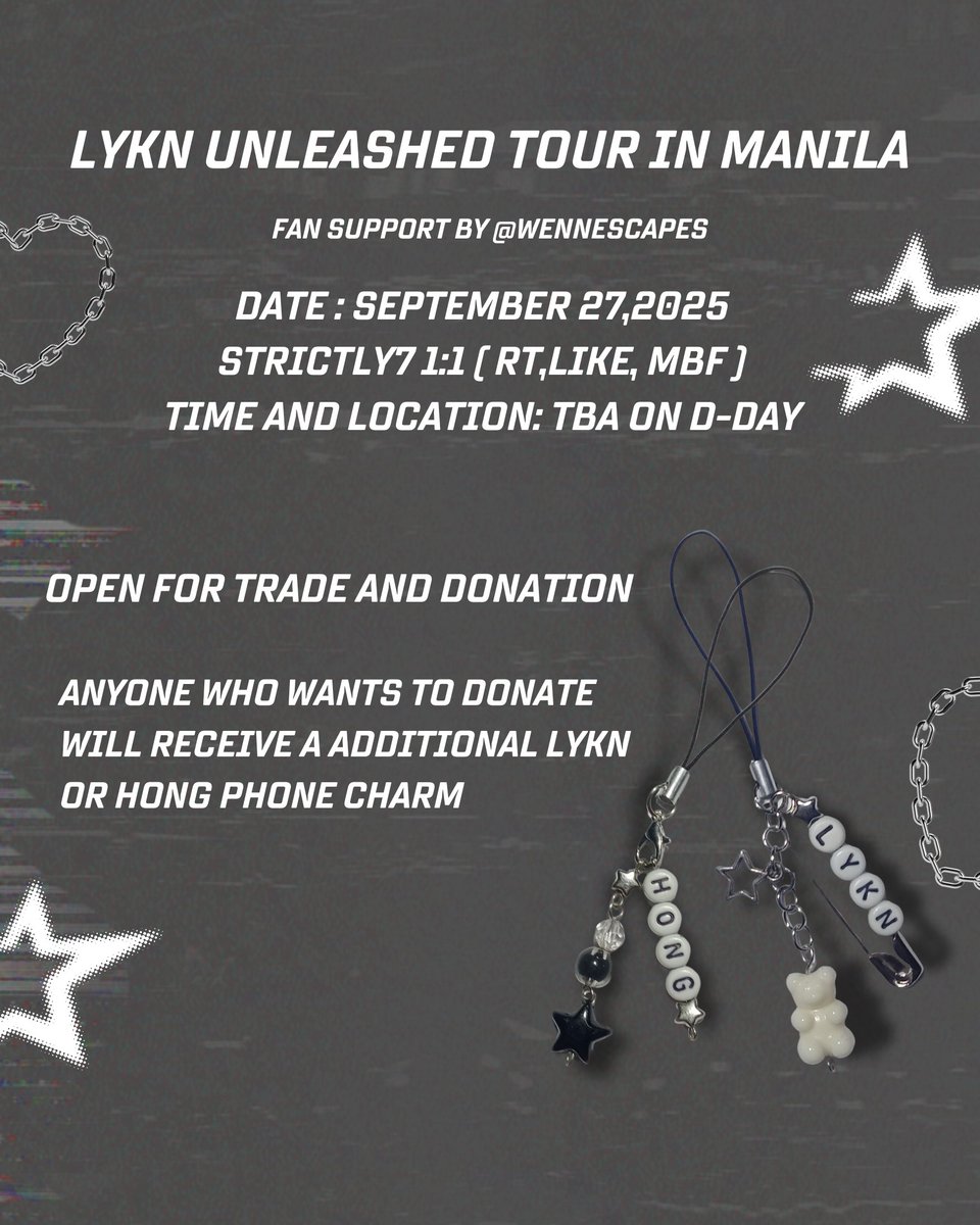 luvhongshihoshi's tweet photo. LYKN UNLEASHED TOUR IN MANILA ✩‧₊˚ Fan Support Project for HONGSHI by @wennescapes

✩‧₊˚ see pubmat for more details!
✩ 1:1 
✩‧₊ mbf, rt &amp; like this post 
 ✩‧₊˚open for trades &amp; donations~
Dm for more info

#LYKNUNLEASHEDTOUR #LYKNUNLEASHEDWORLDTOUR #LYKNTOURxmanila https://t.co/pKFabR1kJj