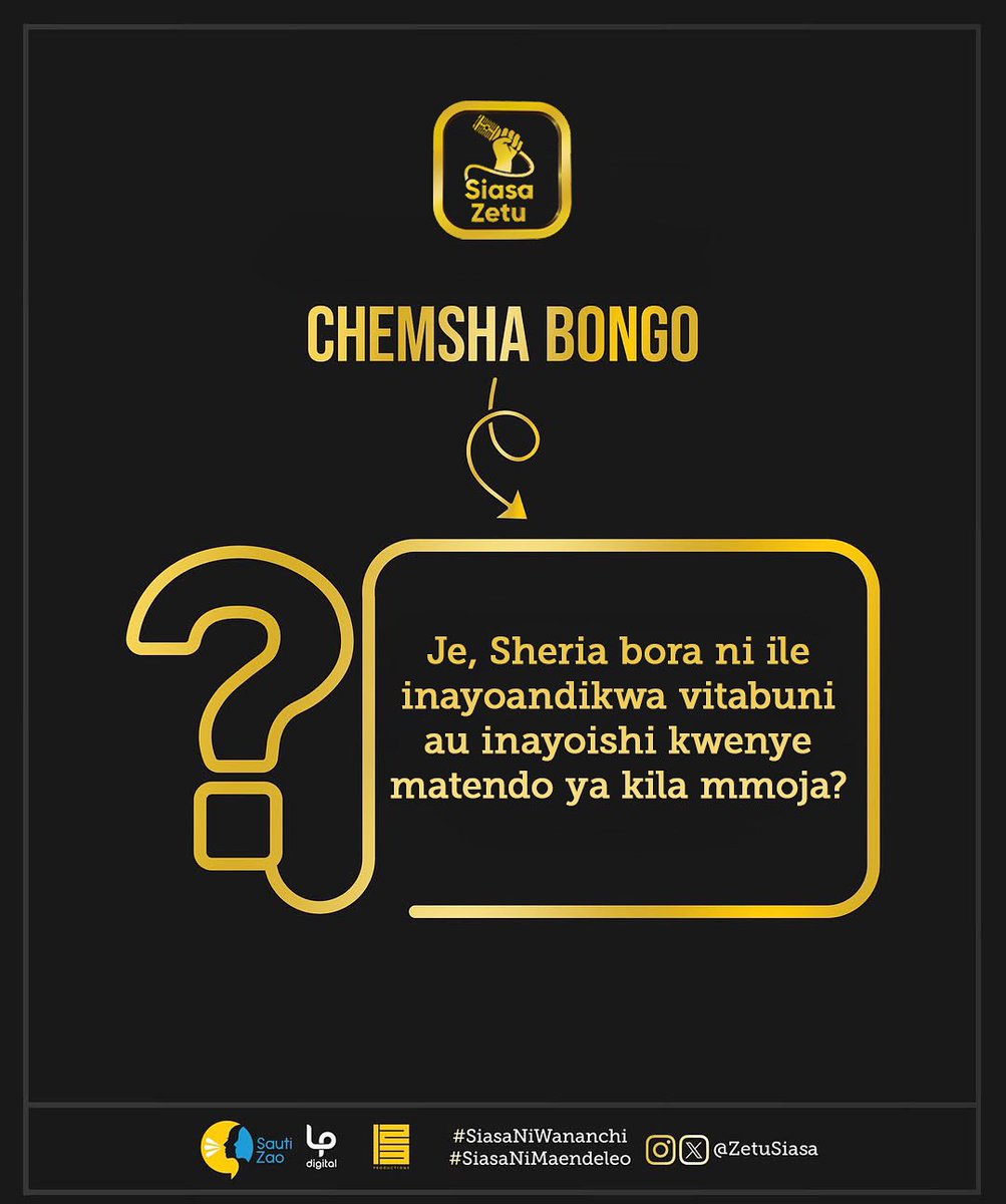 Weka jibu lako hapa . 

#SiasaZetu #SiasaNiWananchi #SiasaNiMaendeleo