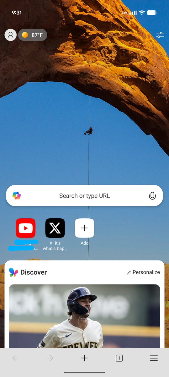 GreenShades9's tweet image. Nice!! #MicrosoftEdge v139 on tablets now features a full screen image on its NTP, just like on phones. 

#PixelTablet #GooglePixel