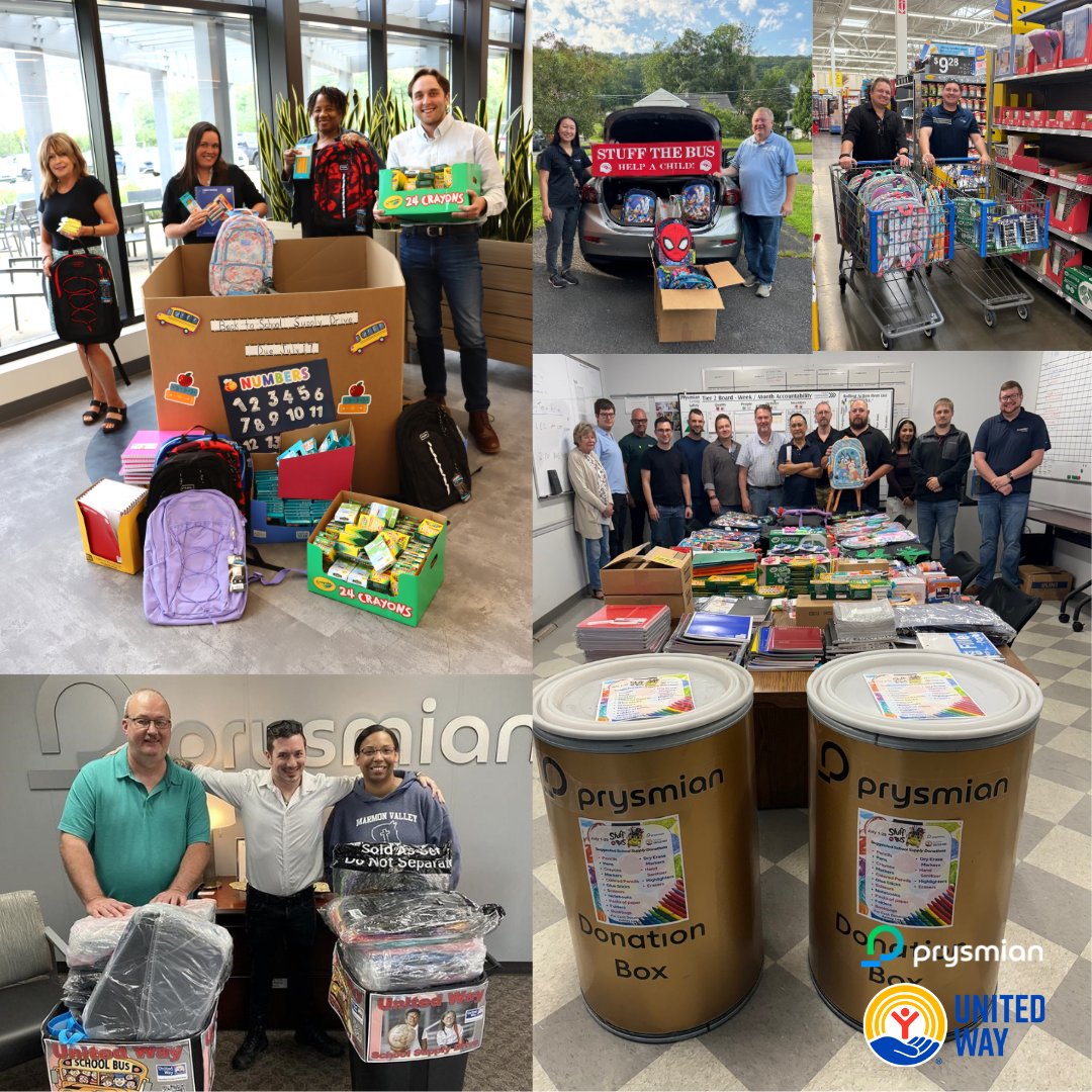 Prysmian North America (@prysmianna) on Twitter photo This year, our Prysmian locations across North America have made a significant impact in their communities. Our Highland Heights team partnered with the <a href="/UnitedWayGC/">United Way of Greater Cincinnati</a> for the #BackpacksForSuccess school supply drive. Meanwhile, the Schuylkill Haven team collected nearly 2,000 This year, our Prysmian locations across North America have made a significant impact in their communities. Our Highland Heights team partnered with the <a href="/UnitedWayGC/">United Way of Greater Cincinnati</a> for the #BackpacksForSuccess school supply drive. Meanwhile, the Schuylkill Haven team collected nearly 2,000