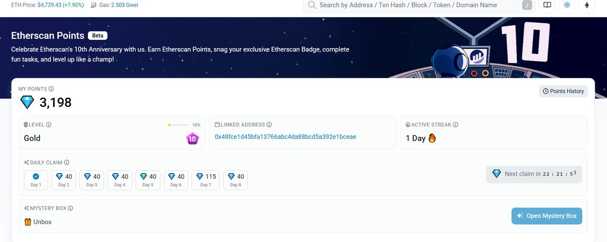 web3sam's tweet image. come to etherscan and get your gems

#10YearsofEtherscan  @etherscan
