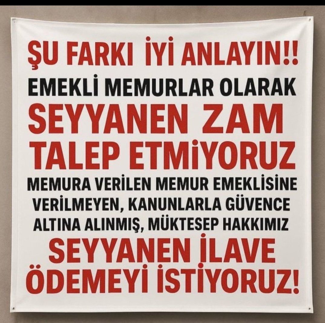 Necla Elkap (@elkap_necla) on Twitter photo <a href="/MDervisogluTR/">Müsavat Dervişoğlu</a> Sn <a href="/MDervisogluTR/">Müsavat Dervişoğlu</a> emekli degil Memur Emeklisinin seyyanen zammı ödenmedi.
#EmekliMemur
#MemurEmeklisineAdalet
<a href="/iyiparti/">İYİ Parti</a> <a href="/MDervisogluTR/">Müsavat Dervişoğlu</a> Sn <a href="/MDervisogluTR/">Müsavat Dervişoğlu</a> emekli degil Memur Emeklisinin seyyanen zammı ödenmedi.
#EmekliMemur
#MemurEmeklisineAdalet
<a href="/iyiparti/">İYİ Parti</a>