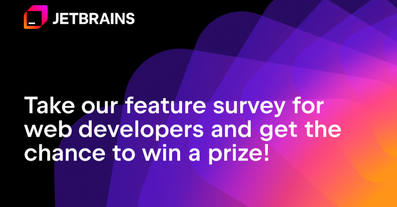 jetbrains's tweet photo. Help us shape the future of JetBrains in 10 minutes. You could win a $50 Amazon Gift Card or six months of the All Products Pack!