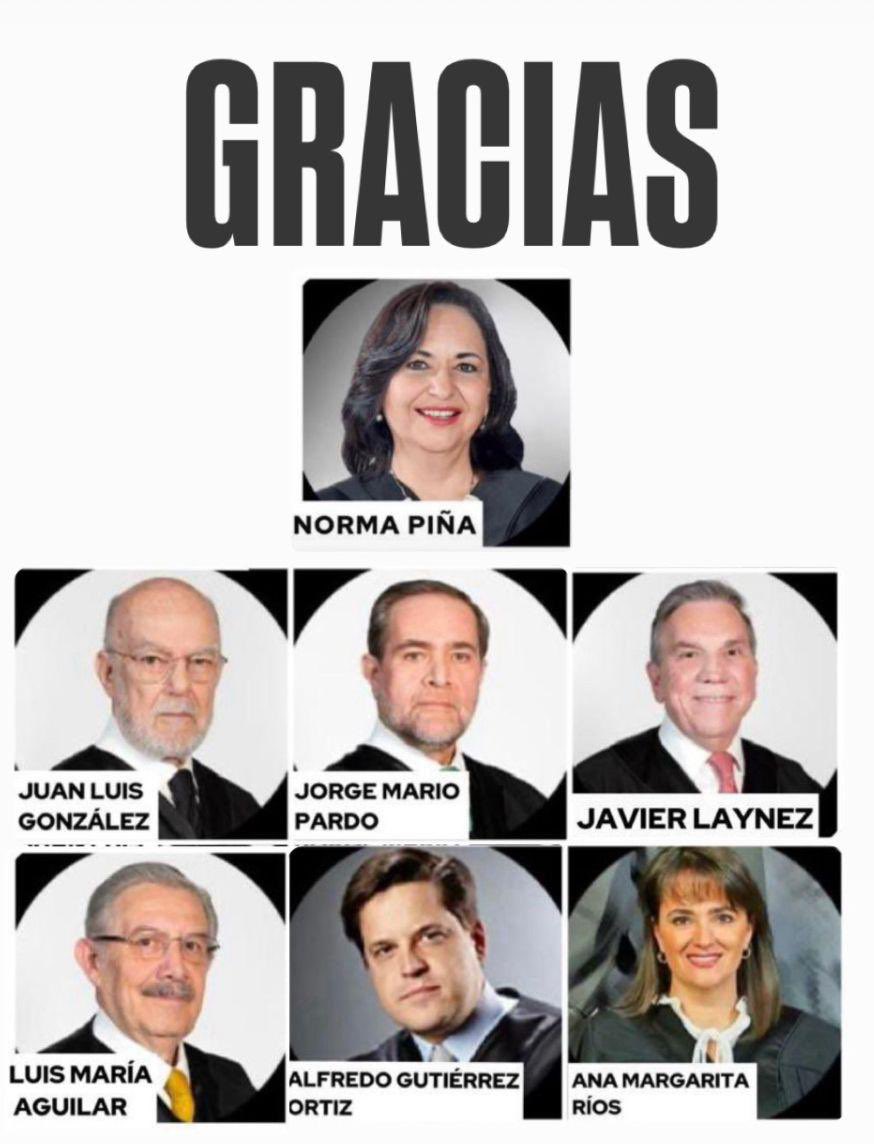Noemi Luna (@noemiluna_zac) on Twitter photo ¡Se acabó la independencia judicial!
Termina una era en la <a href="/SCJN/">Suprema Corte</a> de carrera judicial, autonomía y contrapeso a los abusos del poder.
GRACIAS Ministras y Ministros por defender la Constitución y la justicia en nuestro país.
La historia se los reconocerá. ¡Se acabó la independencia judicial!
Termina una era en la <a href="/SCJN/">Suprema Corte</a> de carrera judicial, autonomía y contrapeso a los abusos del poder.
GRACIAS Ministras y Ministros por defender la Constitución y la justicia en nuestro país.
La historia se los reconocerá.