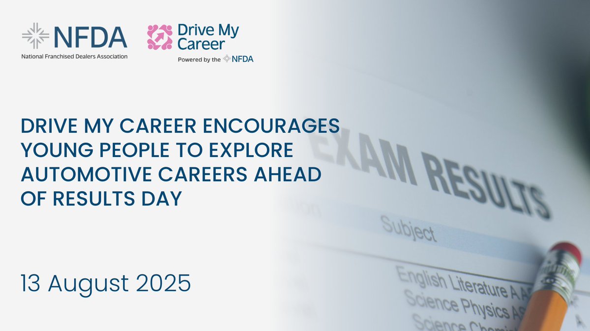NFDA (@rmi_nfda) on Twitter photo 👨🎓Ahead of Results Day, <a href="/DriveMyCareer/">Drive My Career</a> is encouraging students to explore the wide range of opportunities in the automotive sector.
Later this year, we'll be attending:
📍 Birmingham Careers Fair– 26/10/25
📍 London Careers Fair– 7/11/25
Read more: nfda-uk.co.uk/press-room/pre… 👨🎓Ahead of Results Day, <a href="/DriveMyCareer/">Drive My Career</a> is encouraging students to explore the wide range of opportunities in the automotive sector.
Later this year, we'll be attending:
📍 Birmingham Careers Fair– 26/10/25
📍 London Careers Fair– 7/11/25
Read more: nfda-uk.co.uk/press-room/pre…