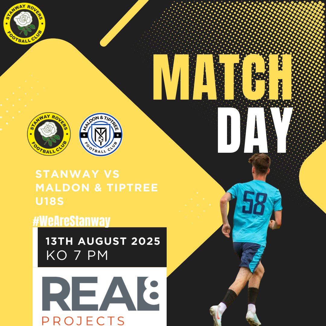 StanwayRovers's tweet photo. π₯ U18s MATCHDAY π₯
Local rivalry under the lights tonight and itβs FREE entry!
- Maldon & Tiptree U18 v Stanway Rovers U18
- KO 7 PM
- FREE ENTRY
#WeAreStanway #MALSTA https://t.co/xqrrskiSBq
