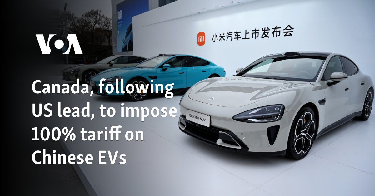 roberto1rota's tweet photo. #Canada ‘s decision last fall to impose a 100 per cent tariff on Chinese #electric vehicles (#EVs), mirroring U.S. policies, sparked a damaging tit-for-tat with Beijing. #Globaltrade war is heating up. At @HKCconstruction we continue to drive value. #construction #builder #build https://t.co/YJtGYGQ9l8