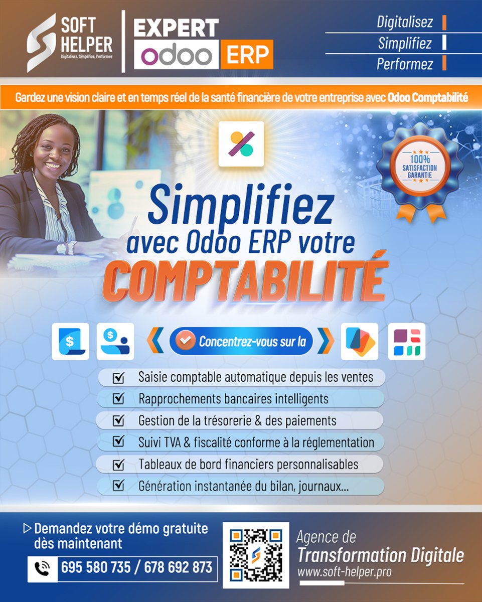 SoftHelpercm's tweet photo. 📊Votre comptabilité, plus simple avec Odoo ERP !
💡Automatisez – Analysez – Décidez mieux.
----
📊 Your accounting, simplified with Odoo ERP!
💡 Automate – Analyze – Decide smarter.

📧 contact@soft-helper.pro | 📱 +237 695 580 735 / 678 692 873
#SoftHelper #OdooERP #Accounting https://t.co/KwaYcX7ikx