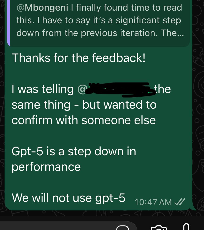 It’s unfortunate but GPT-5 does poor in a lot of the work I do 

4o, o3 provide better quality output